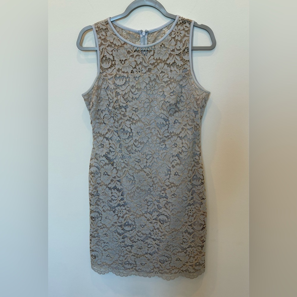 Ralph Lauren Gray Lace Mini Dress